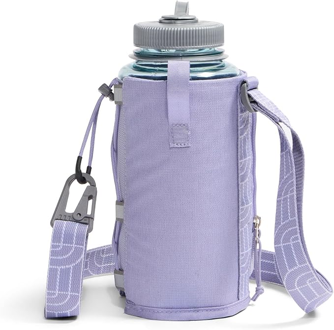 The North Face Borealis Water Bottle Holder - Adjustable Strap, Water-Repellent Finish, External Pocket with Key Hook, Pale Plum Light Heather/Pale Plum, One Size | Adjustable Strap, Water-Repellent Finish, External Pocket - Image 2