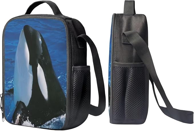 Girls Boys School Backpack with Lunch Box Pencil Case Comfy Padded Lightweight Killer Whale Backpack Set Kids Cute Bookbag Insulated Lunch Bag Student Large Capacity Daypack 17 Inch - Image 4