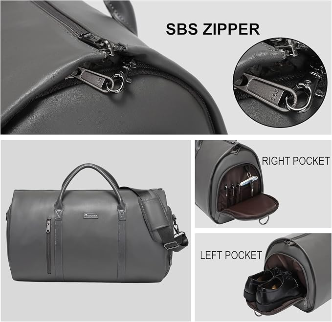 Convertible Garment Bag, Carry-On Suit Bag with Shoulder Strap | 2-in-1 lightweight garment travel bag for men and women, suit bag with shoulder strap for weekend getaways - Image 4