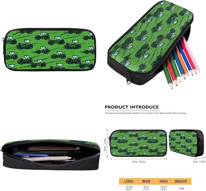 Tractor Boys School Bag with Lunch Box Pencil Case Water Bottle Sleeve Green 4 in1 Set Boys Backpacks Ages 8-10 6-8 Kids Bookbag for Elementary Middle Travel Outdoor Daypack - Image 7