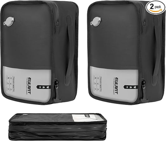 Reusable Compression Small Packing Cubes for Women Underclothes,Professional IP67 Vacuum Bags for Underwear,briefs,Socks etc.Packing Cubes for Suitcases Luggage for Travel Trip(12 inches,No Pump) by EULANT