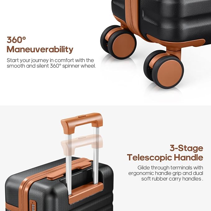 Luggage Sets 7 Piece, Durable Hardside ABS Carry on Luggage with Spinner Wheels & YKK Zipper TSA Lock, Large Checked Travel Suitcase With Backpack Set for Men and Women,20/24/28 Inch - Image 3