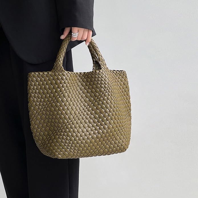 JINMANXUE Fashion Woven Bag Shopper Bag Travel Handbags and Purses Women Tote Bag Large Capacity Shoulder Bags - Image 6