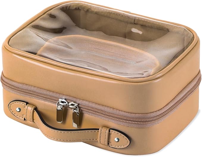 Veki Transparent Makeup Bag Travel Cosmetic Bags Case Waterproof Toiletries Bag Large Capacity Open Storage Bags Organizer With Zipper, Portable Make Up Organizer for Women and Girls by Veki