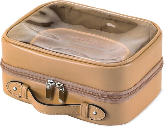 Veki Transparent Makeup Bag Travel Cosmetic Bags Case Waterproof Toiletries Bag Large Capacity Open Storage Bags Organizer With Zipper, Portable Make Up Organizer for Women and Girls by Veki
