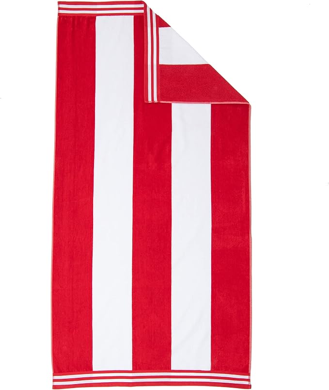 Superior Cotton Nautical Stripe Beach Towels, Colorful Towels for Adult, Kid, Pool, Swimming, Sand, Travel, Large Oversized, Absorbent, Fast Drying, Bath Basics, Cabana Collection, 1 Piece, Red - Image 6