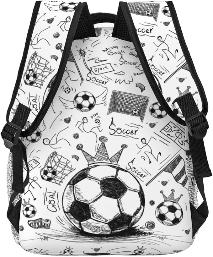 Soccer Backpack 16 Inch Football School Backpacks 3D Print Lightweight Ball Bookbag Casual Sport Daypack Travel Bag for Kids Girls Boys Men Gifts - Image 4
