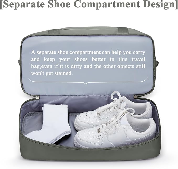 Travel Duffel Bag with Shoes Compartment,Weekender Bags for Women Travel | Overnight Carry-On Bag with Toiletry Bag, For Spirit Airlines 18x14x8 Personal Item Bag - Image 6