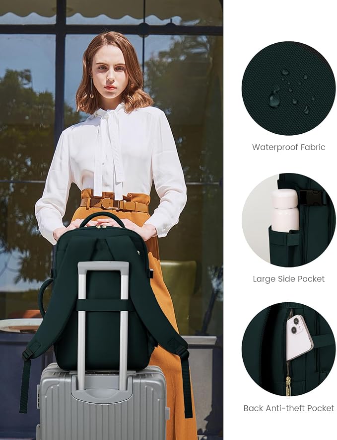 LOVEVOOK Carry On Travel Backpack For Women Flight Approved, 40L Personal Item Travel Bag for Airplanes, Business Weekender Fit 17 Inch Laptop, Waterproof Overnight Daypack with 2 Cubes - Image 7