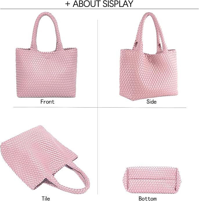 JINMANXUE Fashion Woven Bag Shopper Bag Travel Handbags and Purses Women Tote Bag Large Capacity Shoulder Bags - Image 7