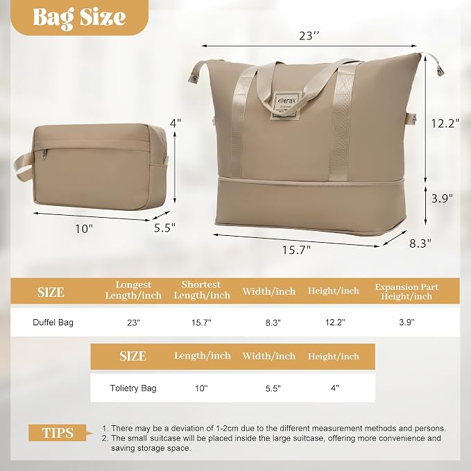 Merax Luggage Set,6 Piece Suitcase with Bags,Lightweight Carry on Luggage | 14/20 IN Airplane Approved,24/28IN Hardside Suitcase with Double Spinner Wheels Handle Password Lock,Khaki - Image 8