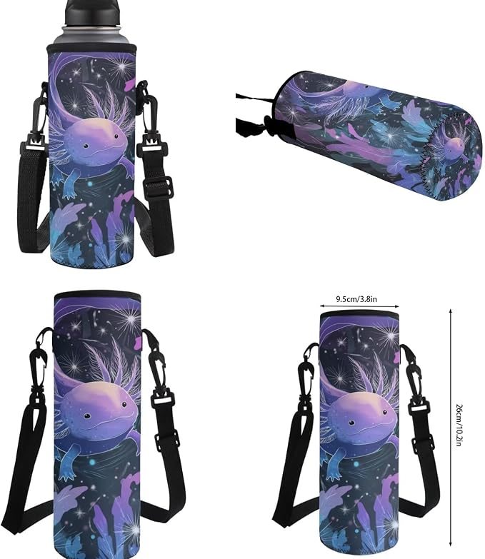 Purple Axolotl Backpack for School Girls 3rd Grade Preppy Ocean Kids Bookbag with Lunch Box Set 4PCS Elementary Student Back Pack Lunchbox Pencil Case Water Bottle Holder Preschool Book Bag - Image 7