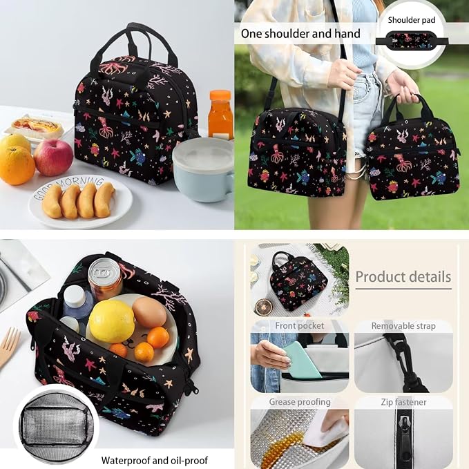 Kids School Backpack for Boys, Cartoon Sea Animal Car School Bags with Side Pockets and Reusable Lunch Box Bag Pencil Case Water Bottle Sleeve Set Teens Bookbag - Image 4