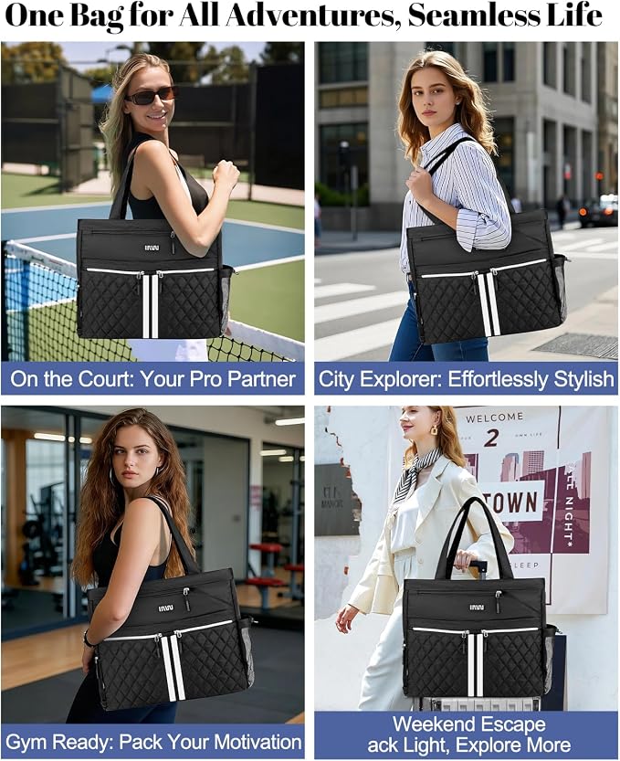 Tennis Bags for Women, Tennis Bag Holds 2 Rackets, Gym Bags with Ventilated Shoe Compartment, Suitable for Pickleball Tennis Badminton - Image 4