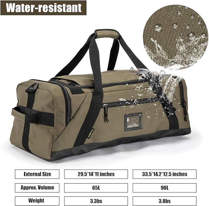 65L Large Duffle Bag | Gym Bag, Weekend Bag, Travel Backpack, Carry On, Sports Duffel，duffle baCKpack - Image 3