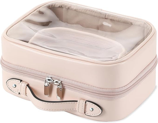 Veki Transparent Makeup Bag Travel Cosmetic Bags Case Waterproof Toiletries Bag Large Capacity Open Storage Bags Organizer With Zipper, Portable Make Up Organizer for Women and Girls by Veki