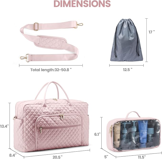 LOVEVOOK Travel Duffle Bag - Women's Weekender Carry On Overnight Laptop & Gym Bag With Toiletry/Shoe Pocket, Hospital Labor Bag - Image 5