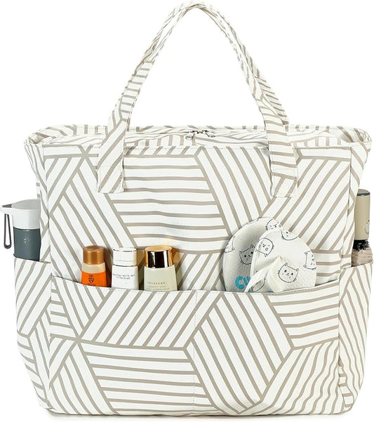Bluboon Waterproof Beach Tote Pool Bags for Women Ladies Extra Large Carry On Bag With Wet Compartment for Weekender Travel by BLUBOON