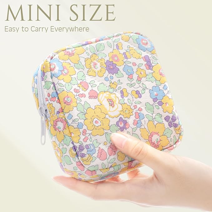 Paterr 10 Pcs Quilted Makeup Bag Bulk Cotton Floral Cosmetic Bag Women Girls Bridesmaid Gifts Cute Makeup Pouch Coquette Aesthetic Travel Toiletry Organizer(Floral Style,5.12 x 4.72 x 1.97 Inches) - Image 7