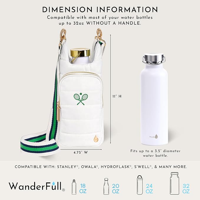 WanderFull® Original HydroBag®, Fits Up to 32 oz Water Bottle Holder with Strap, Gift for Women, Hands-Free Crossbody, Water Bottle Carrier Bag with Phone Pocket - Image 3