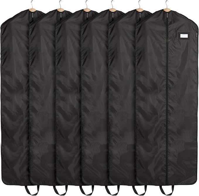 Covermates Keepsakes Garment Bag Set - Premium Polyester - Full Length Zipper - ID Window - Carrying Handles - Closet Storage, Black by Covermates