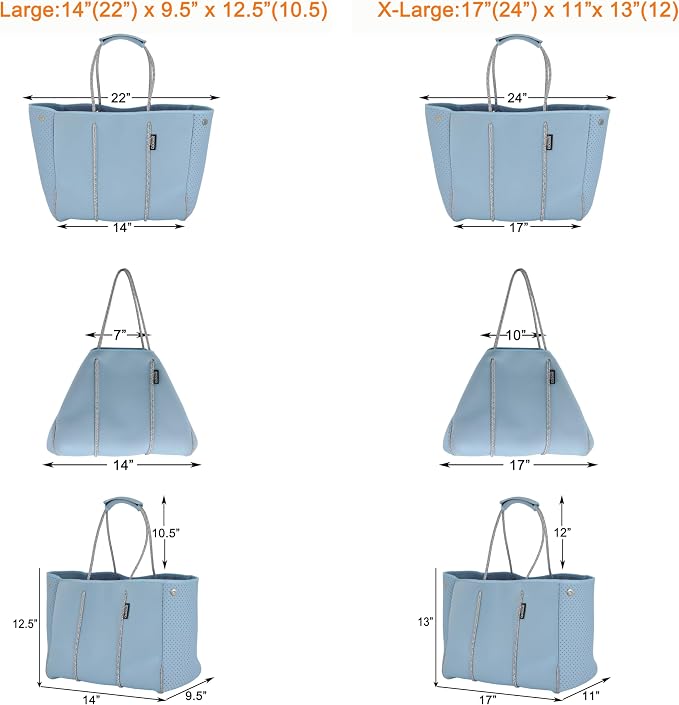 QOGiR Neoprene Multipurpose Beach Bag Tote with Inner Zipper Pocket … … … … - Image 5