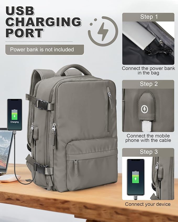 VGCUB Vacuum Backpack Travel with Pump, Vacuum Seal Compression Bags Laptop Backpack Personal Item - Image 7