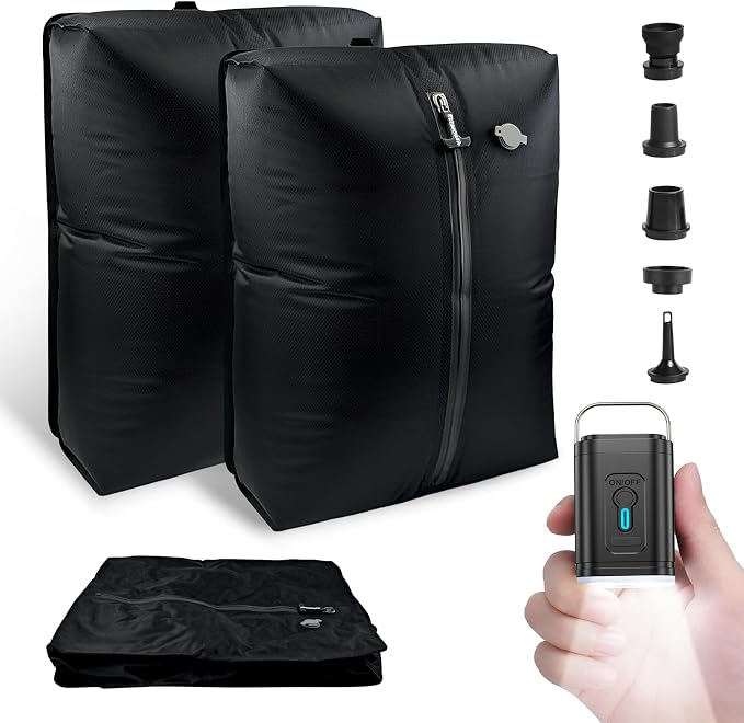 Travel Vacuum Bags with Pump 33L(21.65x15.75x5.91") Large Size IP67 Reusable Space Saver Compression Packing Storage Organizer Cube for Luggage CarryOn Suitcases & Backpack (2 Bag- BLACK) by Unknown