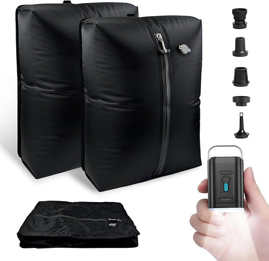 Travel Vacuum Bags with Pump 33L(21.65x15.75x5.91") Large Size IP67 Reusable Space Saver Compression Packing Storage Organizer Cube for Luggage CarryOn Suitcases & Backpack (2 Bag- BLACK) by Unknown