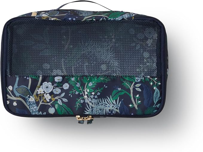 RIFLE PAPER CO. Soft Sided Packing Cubes Set of 3 (Includes 3 Different Sizes and a Laundry Bag, Travel Must Have Accessory, Stylized Pattern), Peacock - Image 4