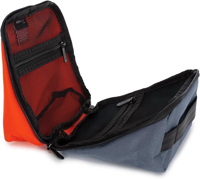 Manhattan Portage Newtown Toiletry Case Water Resistant Made with1000D Cordura For Everyday Use (Orange/Grey) - Image 6
