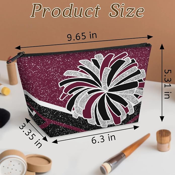 Cheerleading Dance Bag for Women Cheer Team Sport Gym Makeup Cosmetic Bag 2 Pcs Set - Image 4