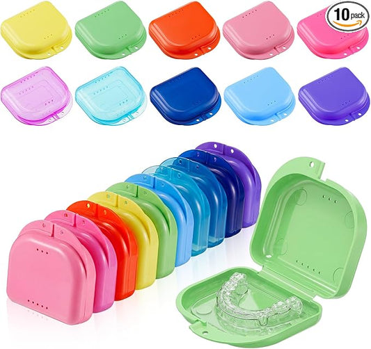Sherr Dental Retainer Case with Holes,10 Pcs,10 Rainbow Color by Sherr