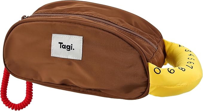 Tagi. Callme Hotdog Small Capacity Travel Makeup Bag, Waterproof Polyester Cosmetic Bag for Women, Wide-Open Flat Pouch for Toiletry & Travel, Portable Organizer with Handle & Dividers by Tagi