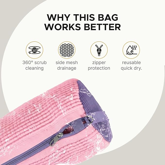 Shoe Washing Machine Bag (2 Pack), Shoe Bag for Washing Machine with Microfiber Scrub Fibers, Self-Locking Zipper Protection, 2 Adjustable Shoe Trees, Sneaker Laundry Bag for Washer and Dryer - Image 5