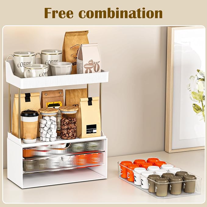 caktraie 2 Pack Bathroom Counter Organizer - 3 Drawers Makeup Organizer, Cosmetic Storage Drawer for Dresser Countertop and Bathroom Vanity for Large Skincare, Perfume, Clear - Image 4