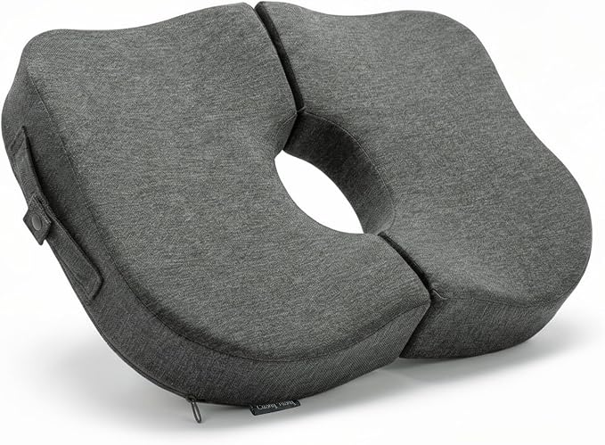 Cushy Tushy Tailbone Pain Relief Cushion - Premium Foldable Travel Tailbone Seat Cushion - for Relief of Lower Back, Sciatic, Butt and Tailbone Pain - Perfect for Home, Office & Driving - Image 2