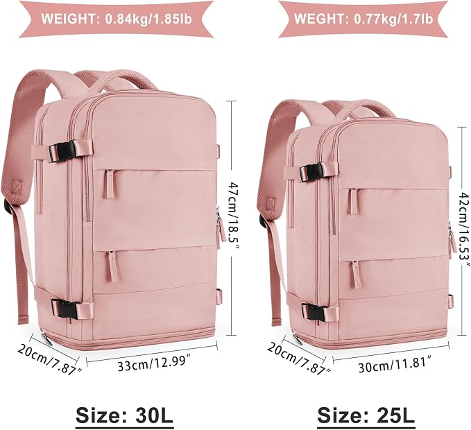 coowoz Large Travel Backpack For Women Men,Carry On Backpack Flight Approved,Hiking Backpack Waterproof Outdoor Sports Rucksack Casual Daypack Fit 15.6 Inch Laptop Shoes Compartment - Image 3