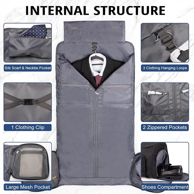 ATRIPACK Duffle Bag for Men,Tactical Duffle Bags for Travel,55L Large Capacity Convertible Garment Bag With Shoes Compartment, Multi-functional Gym Bags Suit Bag for Traveling Workout Business Trip - Image 4