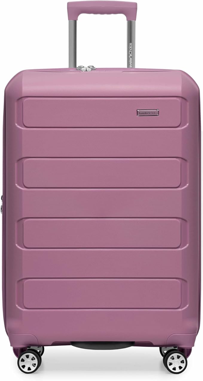 Traveler's Choice Pagosa Hardshell Expandable Luggage with Spinner Wheels, Mauve, 2-Piece Set (22/27) - Image 2
