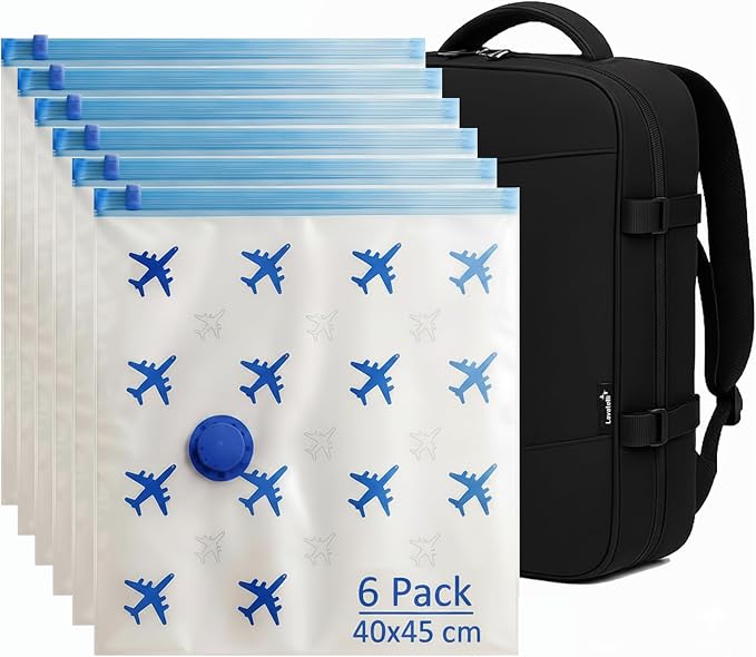 Lavatelli Ultimate Travel Vacuum Bag Set with USB-C Wireless Pump 12 Space Saving Bags 40x45 40x60 cm for Backpack Ryanair Cabin Luggage Suitcase Clothes Organiser Compression Pouch - Image 4