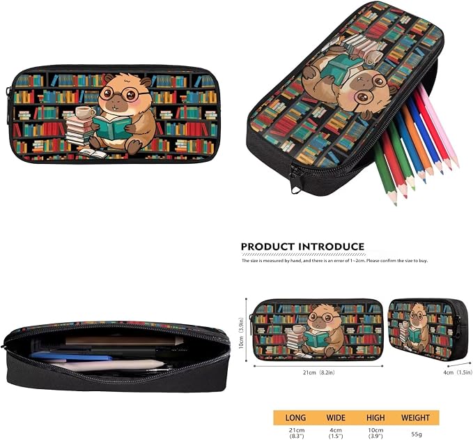 Cute Capybara Backpack for Boys Cute Animal Reading Backpack and Lunch Box for Girls Boys School Bag Set 4-in-1 Lightweight 17" Kids Bookbag Ages 8-10 10-12 Teens Daypack Purse - Image 7
