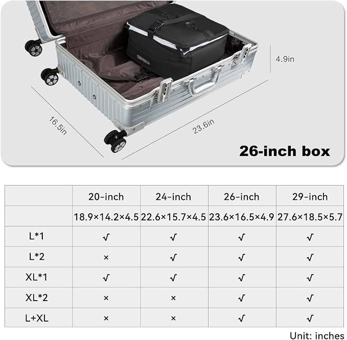 TABITORA Portable Hanging Travel Shelves Bag Packing Cube Organizer Suitcase Storage Large Capacity - Image 6
