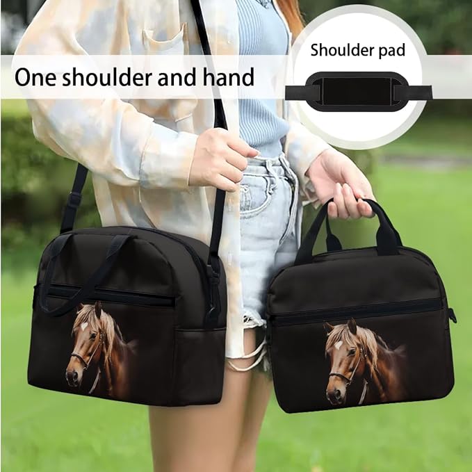 Horse Animal Kids Backpack with Lunch Box Pencil Bag Bottle Carrier Bag Sling Bags 4 Pcs Cute 3D Horse Fashion Backpack Sets for Boy Girl Middle School Primary Student Bookbag - Image 4