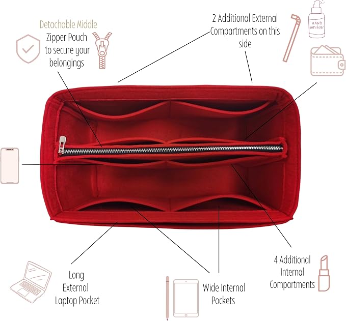 Divitize Premium Purse Organizer compatible with Artois PM/MM Bag Insert — Handmade Perfect Fit, Durable Quality Felt, Full Coverage & No Bulky Effect, 24+ Shades (For Artois PM, Black) - Image 5