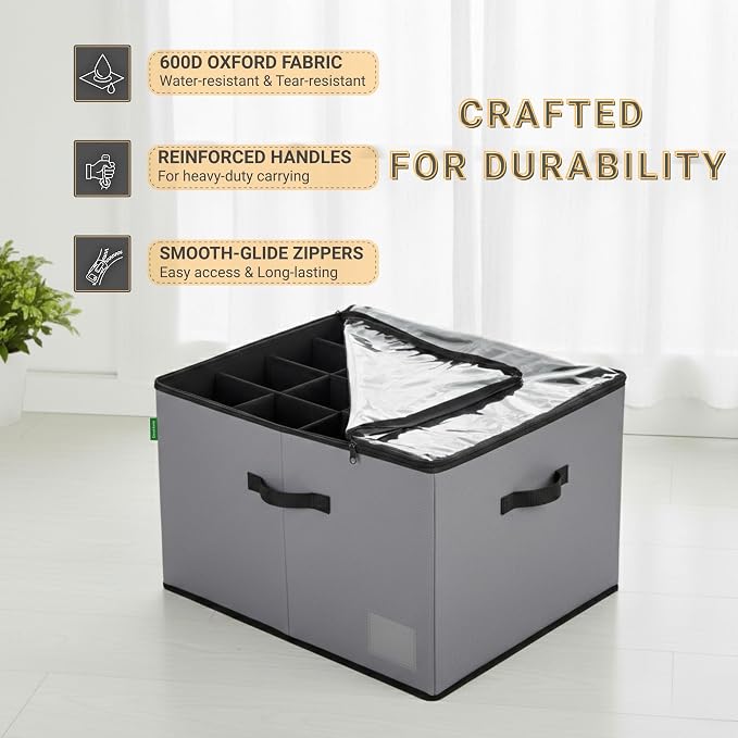 2 Pack Shoe Organizer for Closet, Foldable Fabric Shoe Storage Box with Adjustable Dividers and Clear Dustproof Cover, Large Collapsible Shoe Bins & Containers, Holds up to 32 Pairs, Gray - Image 5