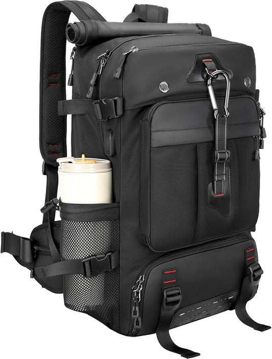 Travel backpack for men,60L Extra Large Carry on Backpack Durable Convertible Duffle Bag with Shoe Compartment Fit for 17 Inch Laptop for travel, camping,Weekender Hiking by SWICKYRICOO