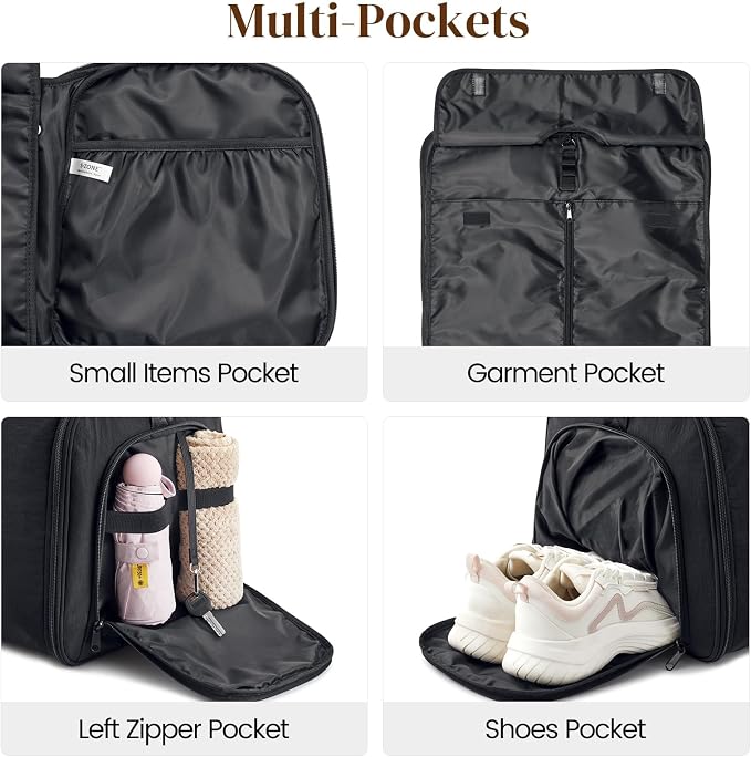 S-ZONE Garment Duffle Bags for Travel Carry on Convertible 2 in 1 Suit Bags Hanging Suitcase with Toiletry Bag 50L - Image 5