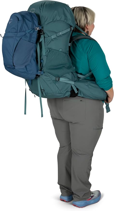Osprey Renn 65L Women's Backpacking Backpack, Cascade Blue/Melon Orange, Extended Fit - Image 9