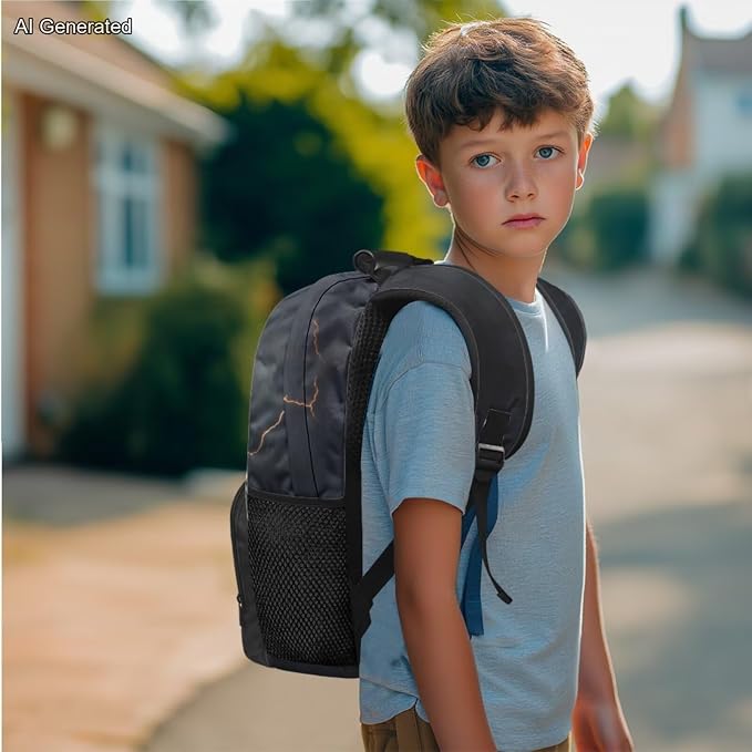 Elementary Boys Backpack with Lunch Box Flame Python Snake Bookbags for 5th Grade Kids with Large Capacity 17 Inch Backpack for Boys Portable Pencil Case Bottle Sleeve for Back to School - Image 3
